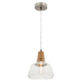 Mercator Lighting Indoor Pendants Laya Timber Pendant Light w/Clear Glass Lights-For-You MG6531S 9312699185045